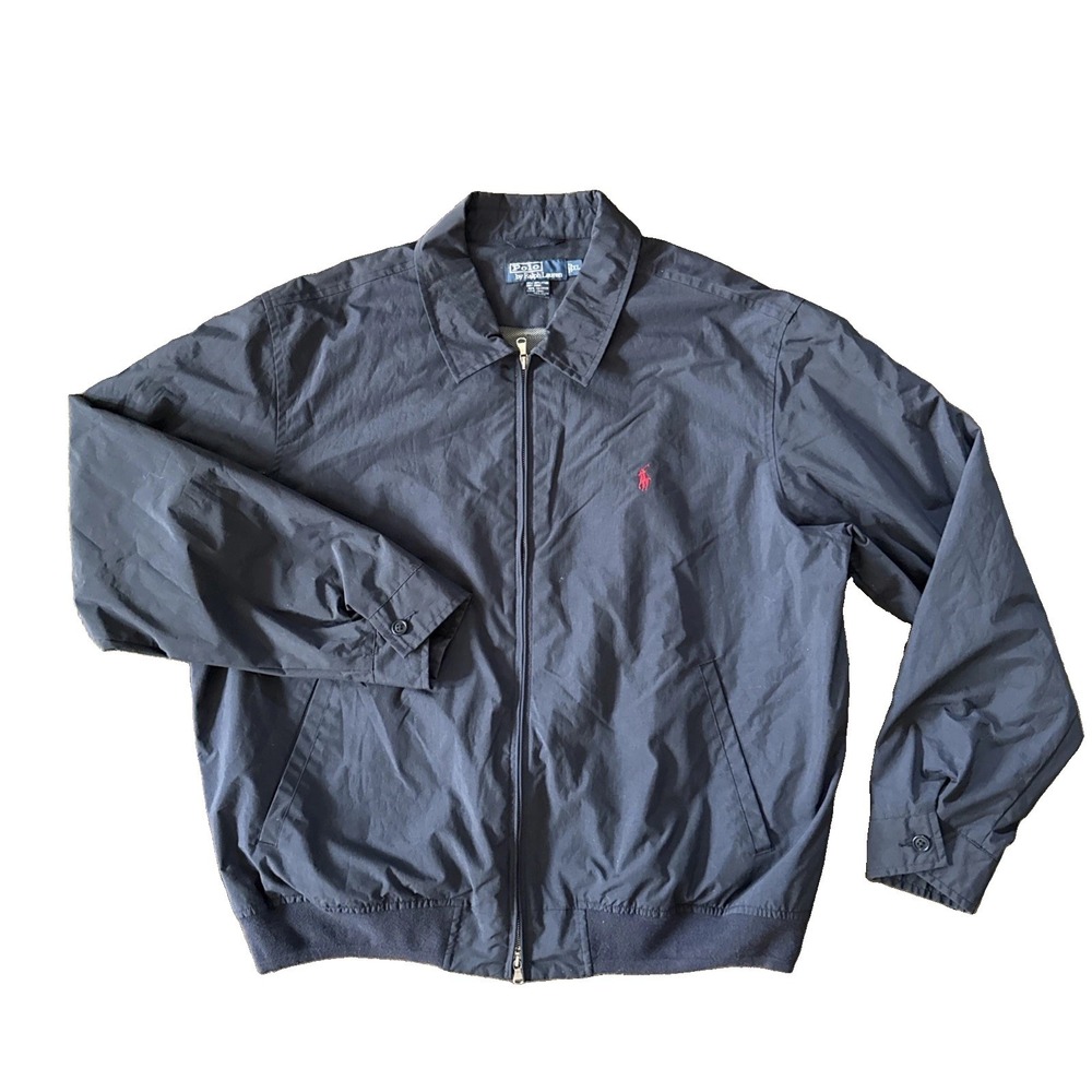 Polo Ralph Lauren Harrington Jacket Men XL Navy Blue Lightweight Bomber Vintage